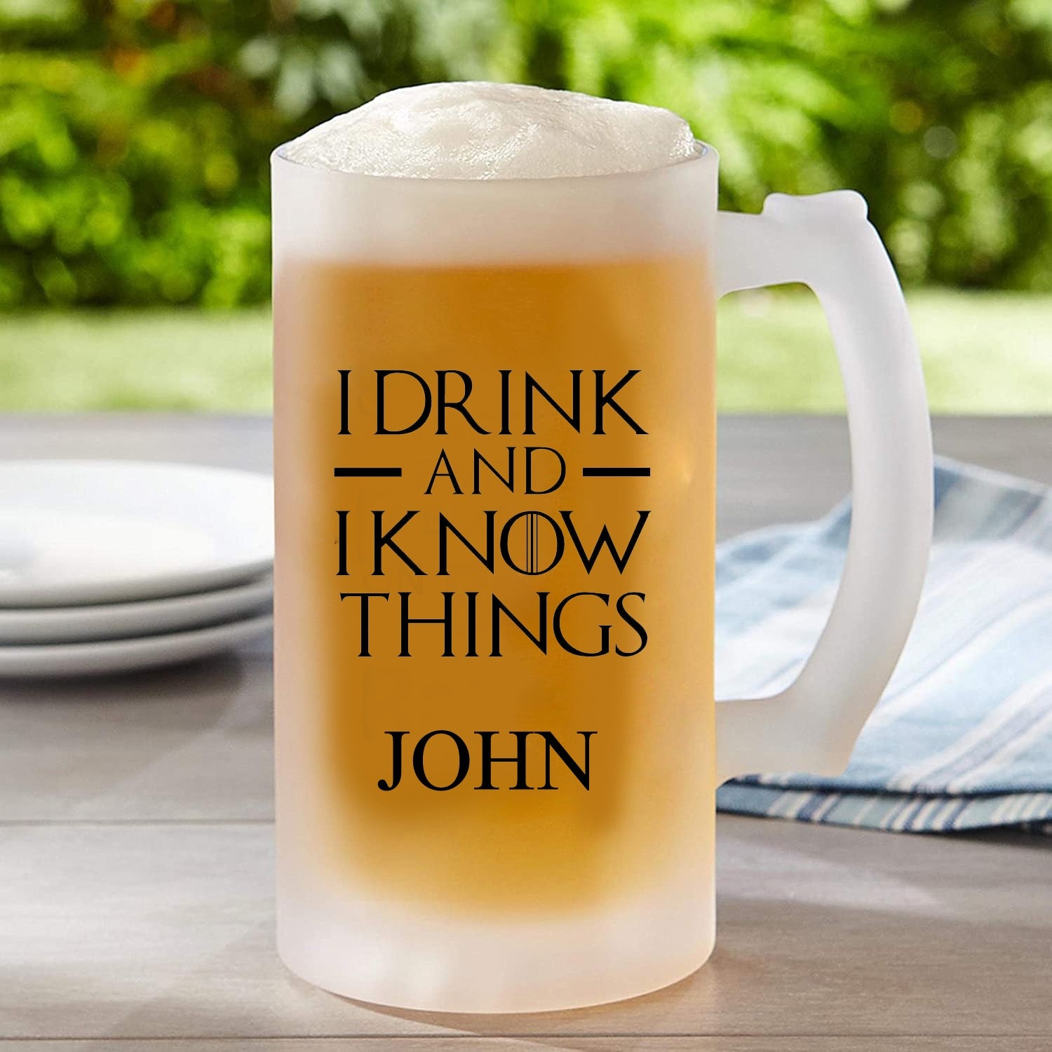 Personalised Frosted Glass Beer Mug - No COD Allowed On This Product - Prepaid Orders Only