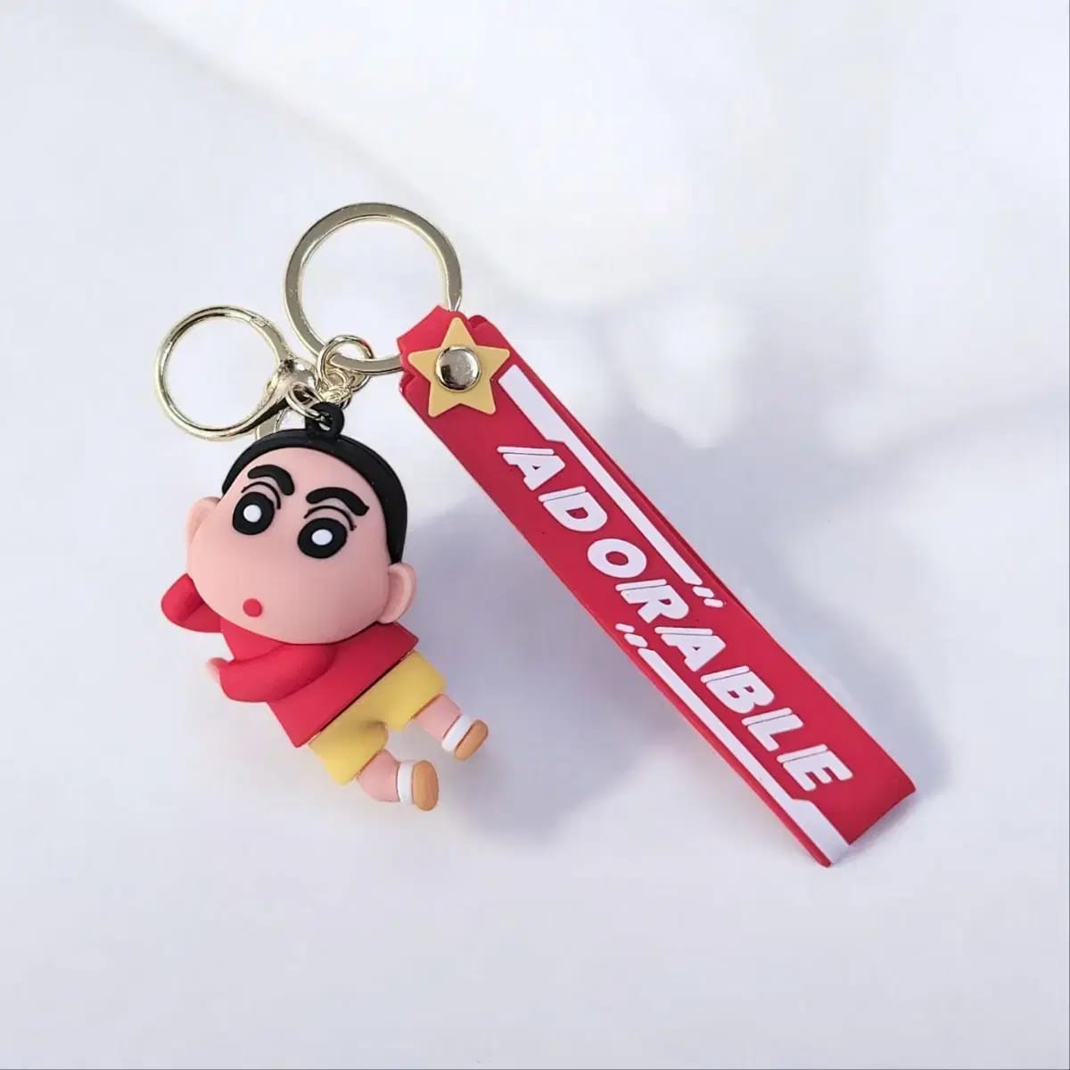 Shinchan 3D Silicon Keychain with Bagcharm and Strap