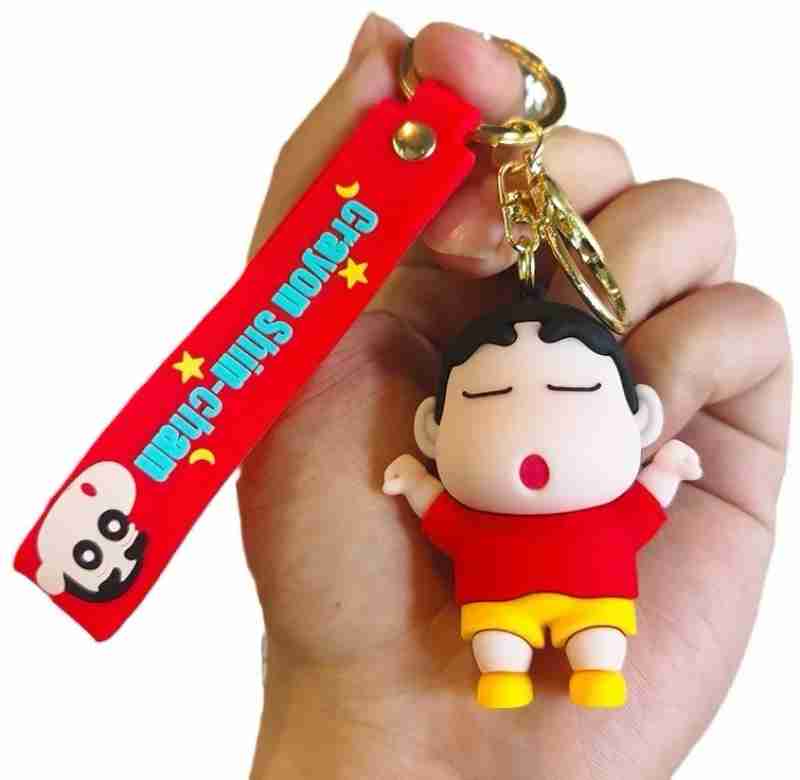 Shinchan 3D Silicon Keychain with Bagcharm and Strap