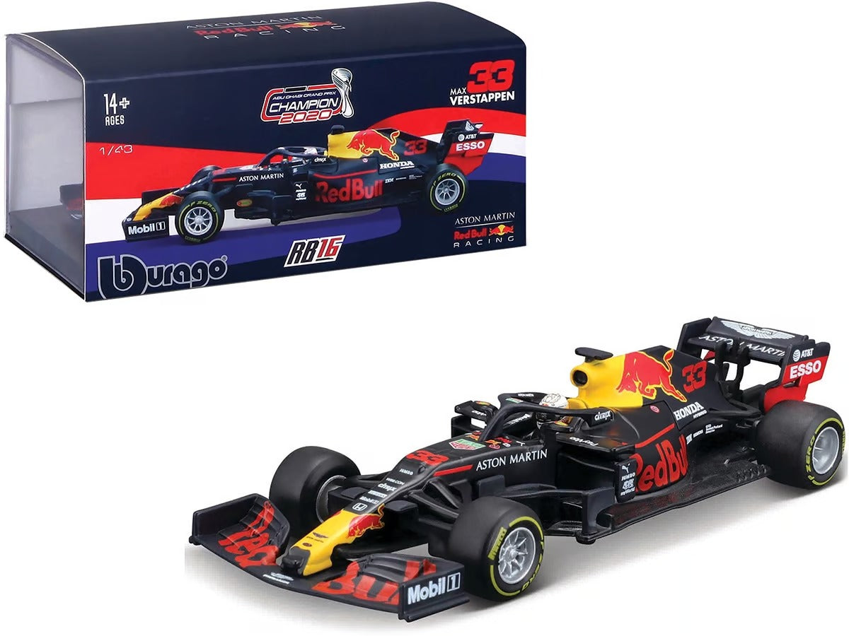 Bburago - 1/43 Scale Model Aston Martin Compatible with Red Bull Racing RB16 Abu Dhabi Grand Prix (2020) - 33 Compatible Max Verstappen