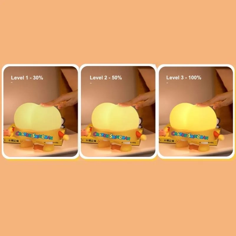 Cute Shinchan Butt 3D Silicon Tap Lamp - USB Chargeable (3 Light Modes)