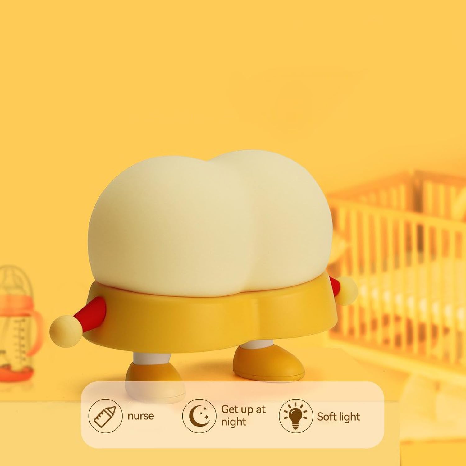 Cute Shinchan Butt 3D Silicon Tap Lamp - USB Chargeable (3 Light Modes)