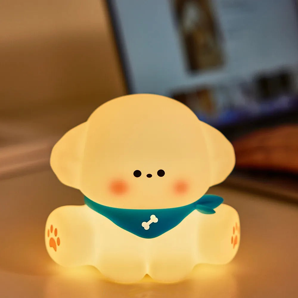 Cute Puppy 3D Silicon Touch Lamp - USB Chargeable