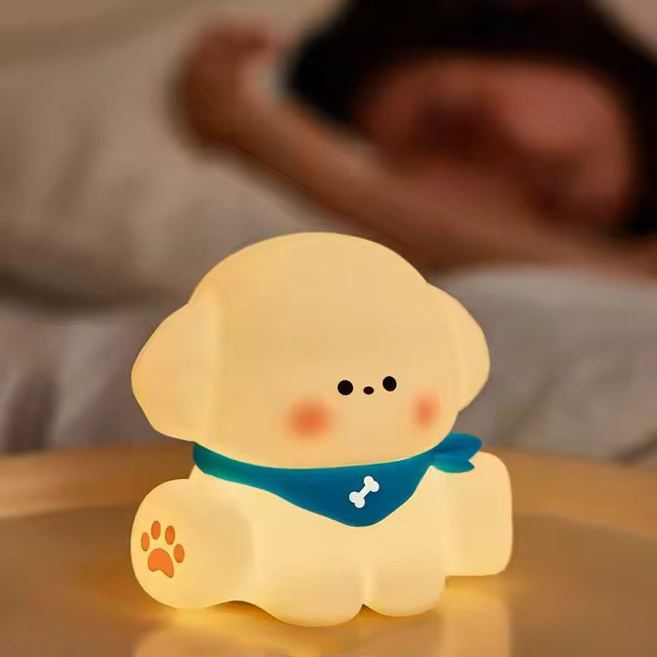 Cute Puppy 3D Silicon Touch Lamp - USB Chargeable