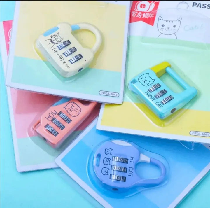 Cute Mini Kitty Cat Password Lock (Select From Drop Down Menu)