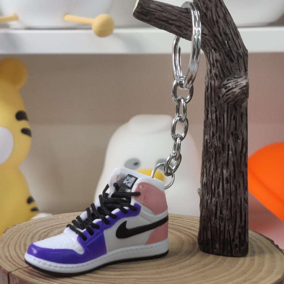 Pink Purple Sneakers Miniature Keychain