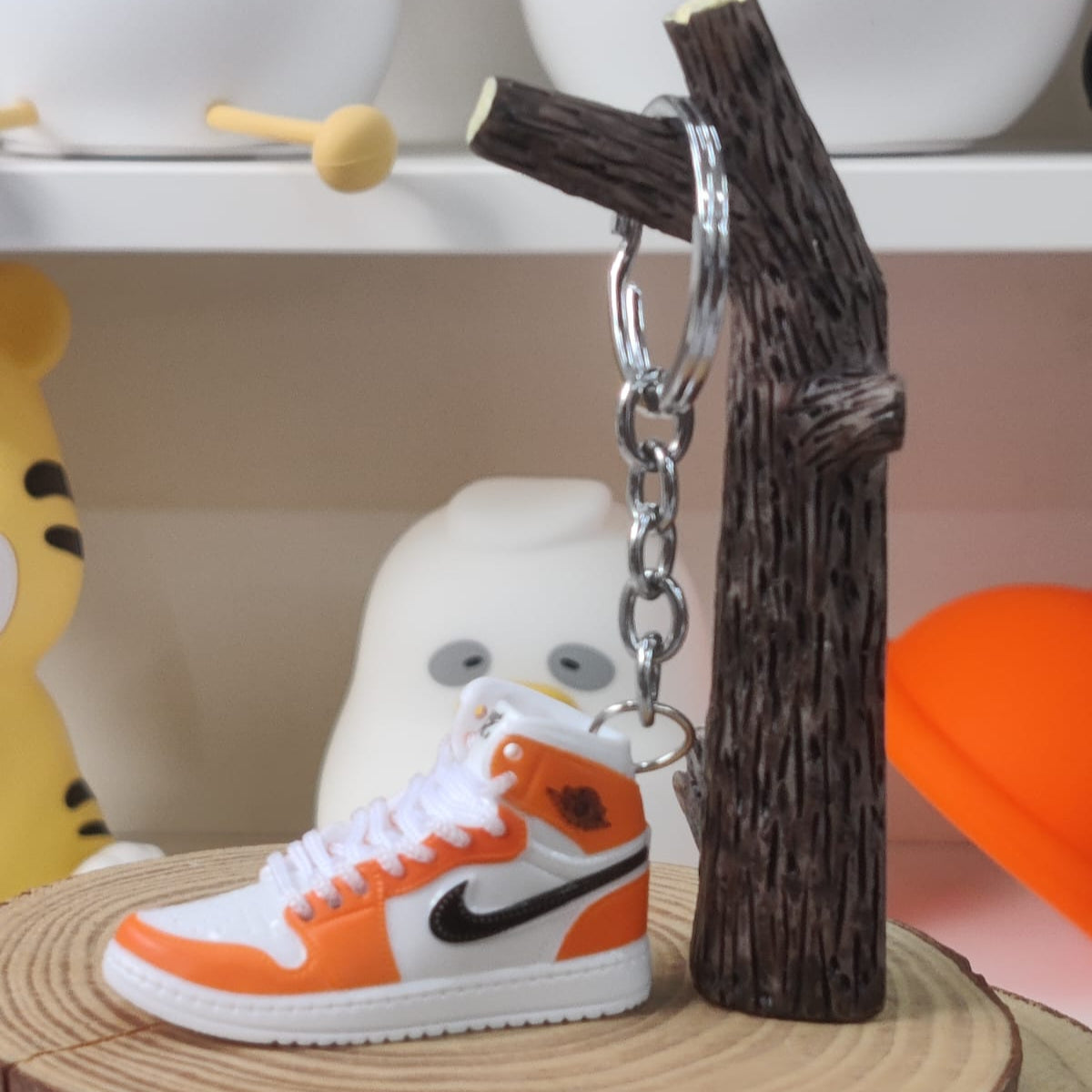 Orange White Sneakers Miniature Keychain