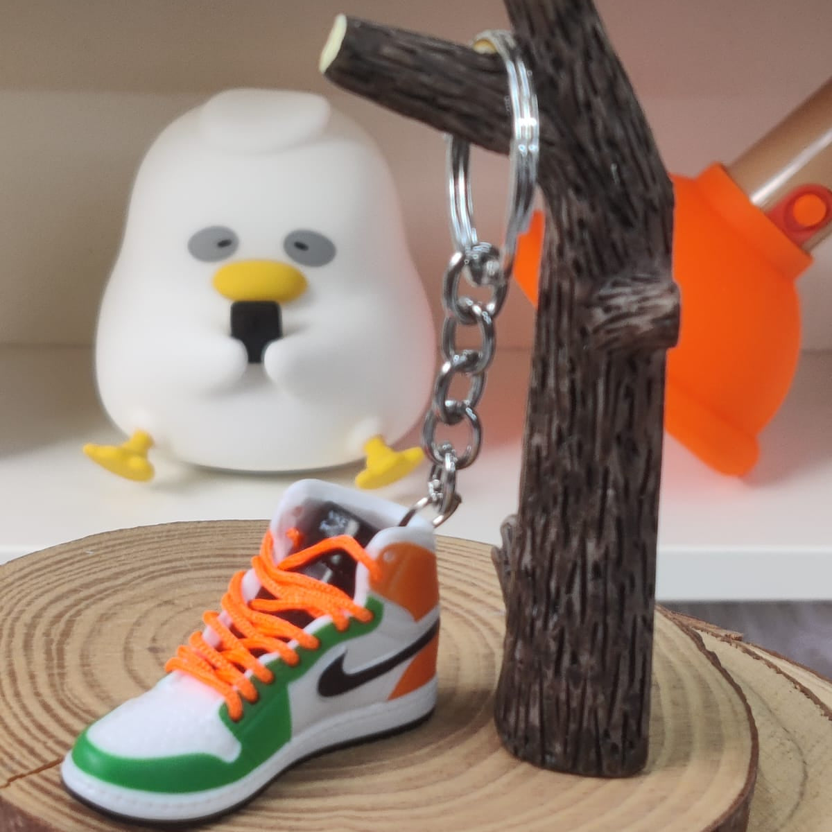 Green Orange Sneakers Miniature Keychain