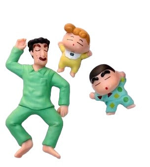 Shinchan Sleeping Figures (Set of 3) - Shinchan, Hiroshi, and Himawari