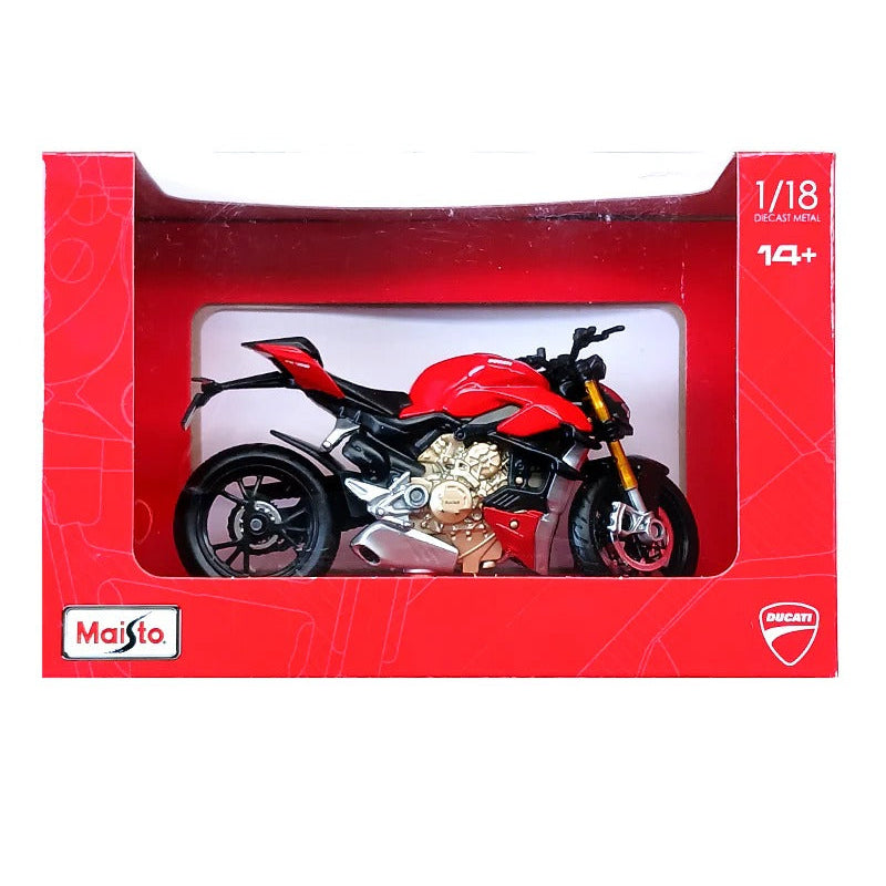 Maisto - 1 : 18 Diecast Scale Model - Ducati Super Naked V4 S Bike Official Licensed Product