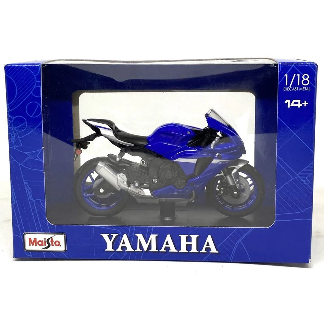 Maisto - 1 : 18 Diecast Scale Model - Yamaha YZF-R1 2021 (Blue) Official Licensed Product