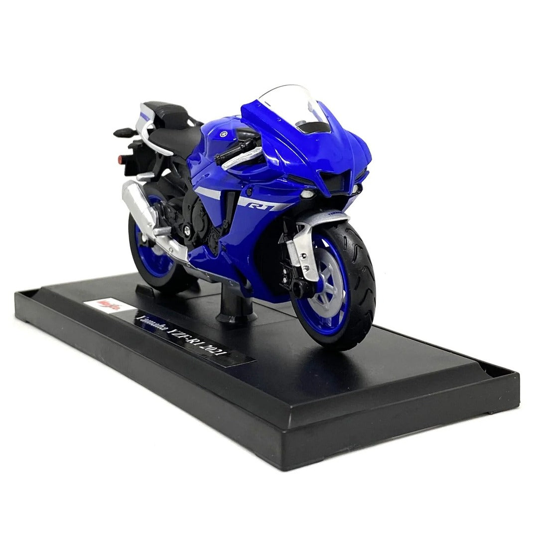 Maisto - 1 : 18 Diecast Scale Model - Yamaha YZF-R1 2021 (Blue) Official Licensed Product