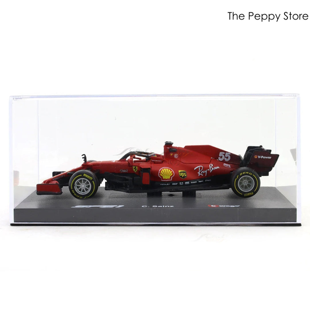 Bburago - 1/43 Diecast Scale Model 2021 Ferrari SF21 #55 Carlos Sainz