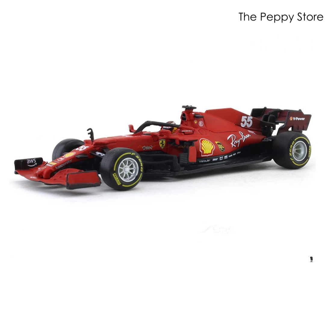 Bburago - 1/43 Diecast Scale Model 2021 Ferrari SF21 #55 Carlos Sainz