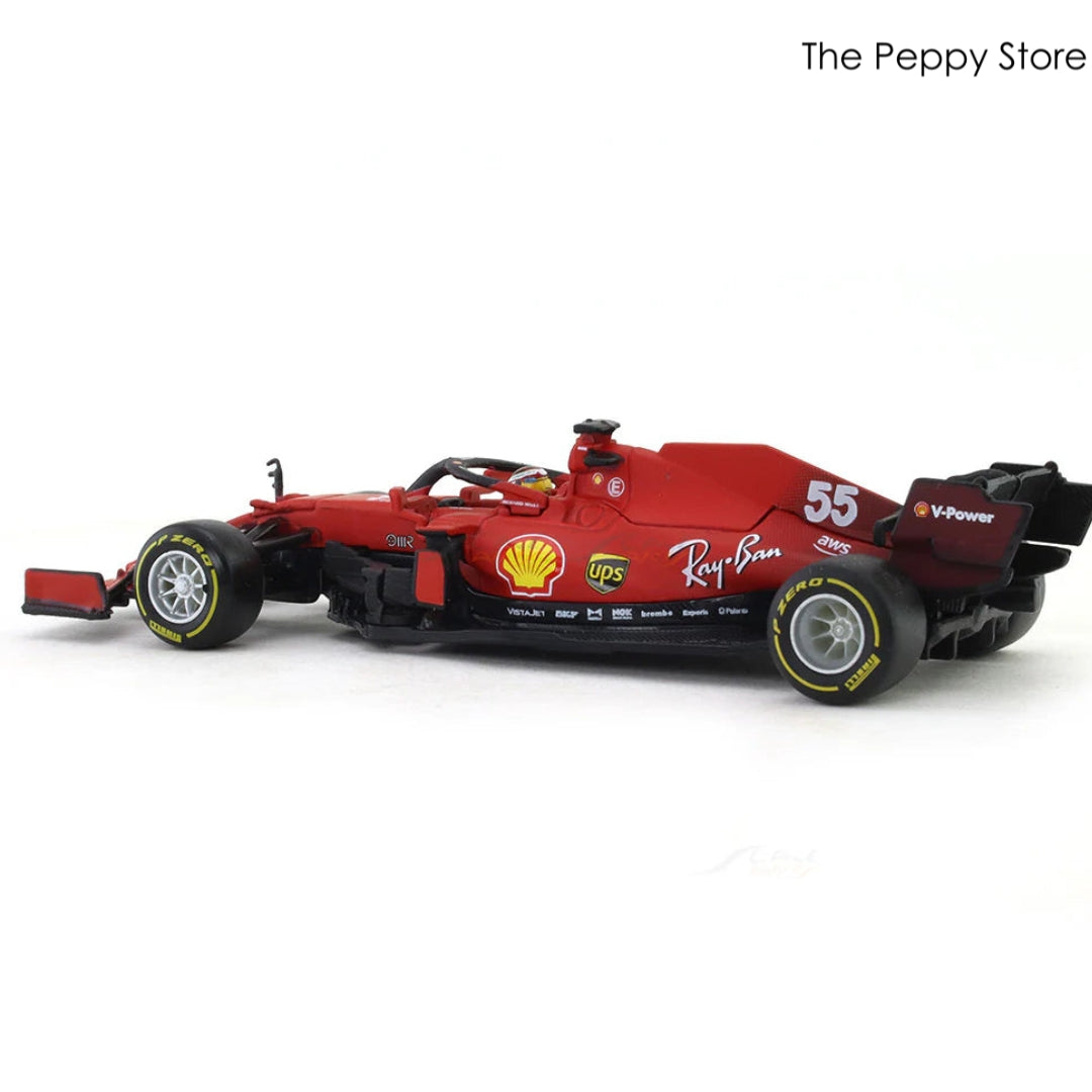 Bburago - 1/43 Diecast Scale Model 2021 Ferrari SF21 #55 Carlos Sainz