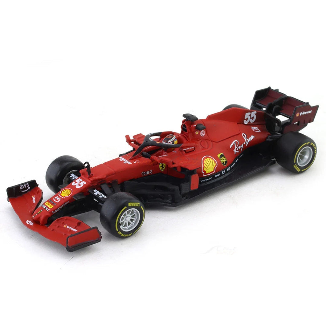 Bburago - 1/43 Diecast Scale Model 2021 Ferrari SF21 #55 Carlos Sainz