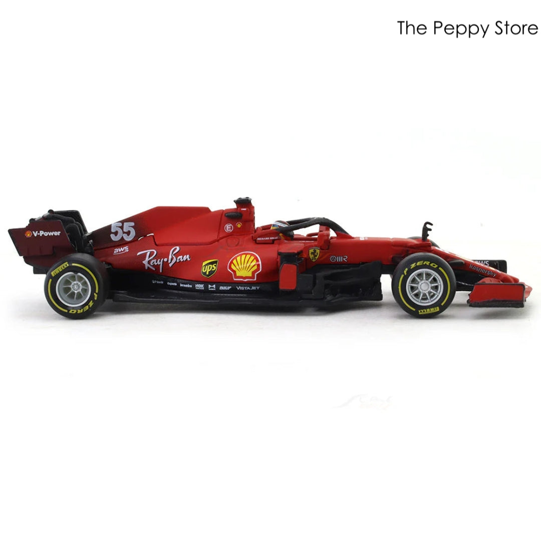 Bburago - 1/43 Diecast Scale Model 2021 Ferrari SF21 #55 Carlos Sainz