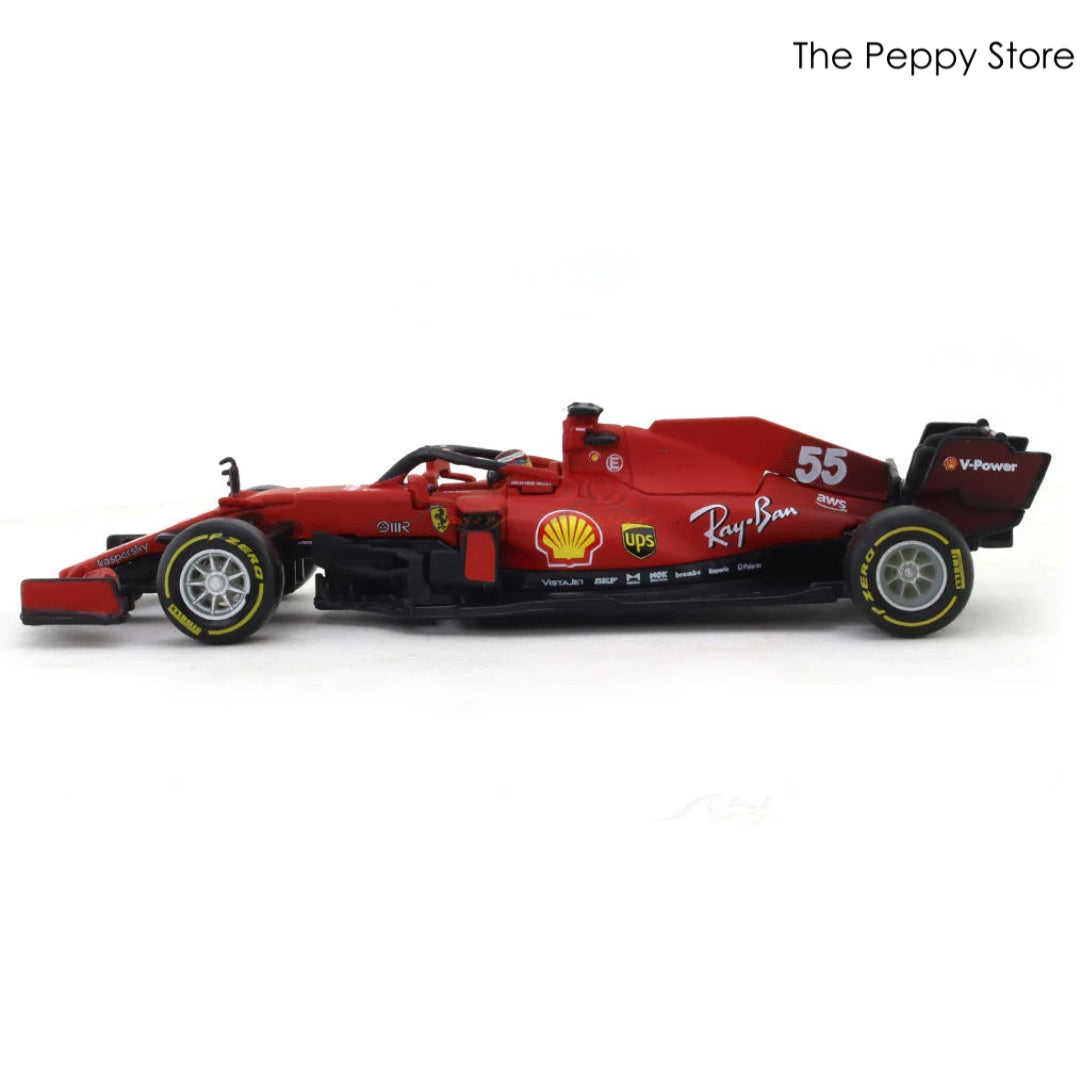 Bburago - 1/43 Diecast Scale Model 2021 Ferrari SF21 #55 Carlos Sainz