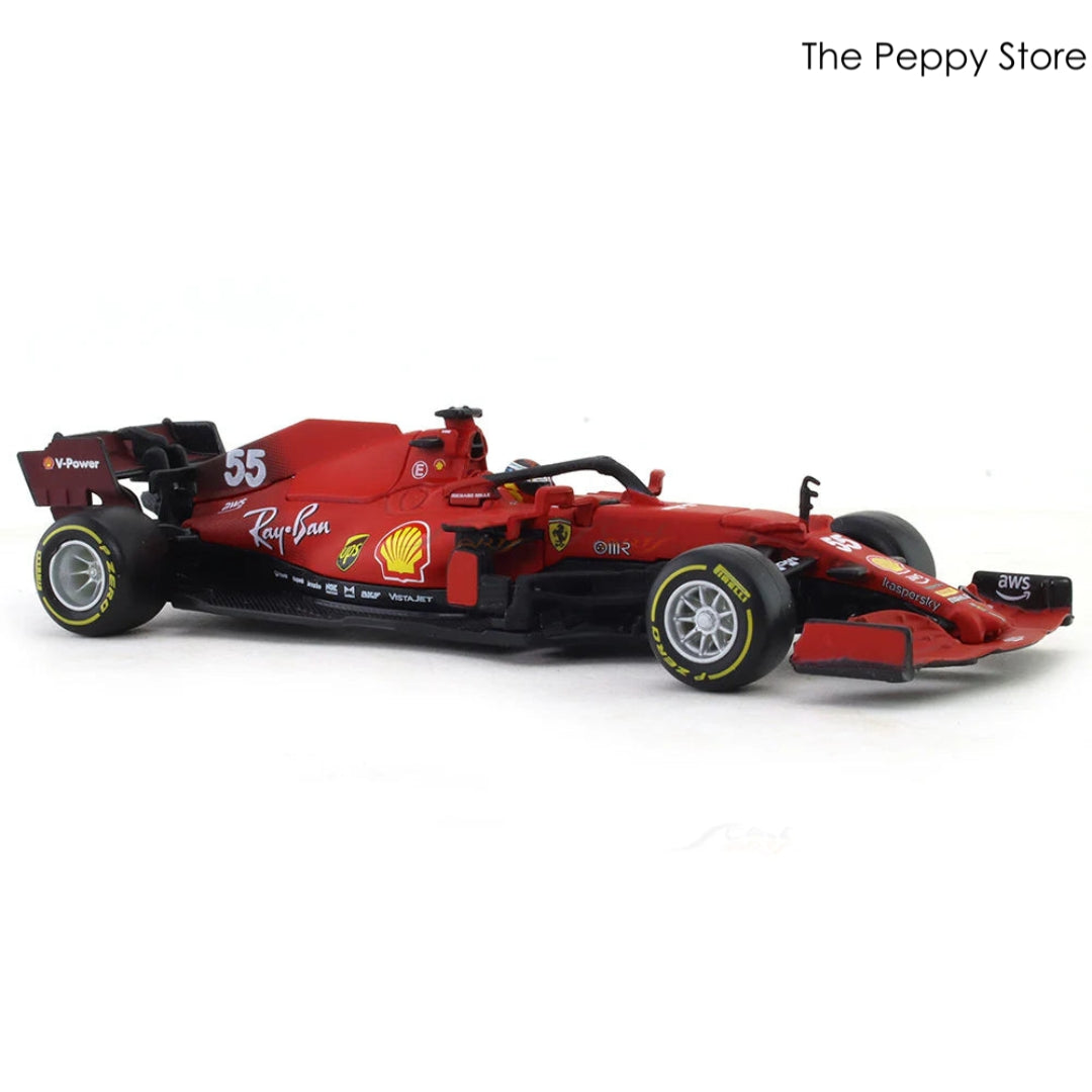 Bburago - 1/43 Diecast Scale Model 2021 Ferrari SF21 #55 Carlos Sainz