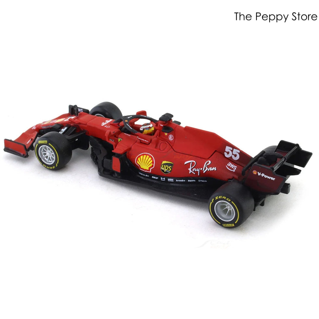 Bburago - 1/43 Diecast Scale Model 2021 Ferrari SF21 #55 Carlos Sainz