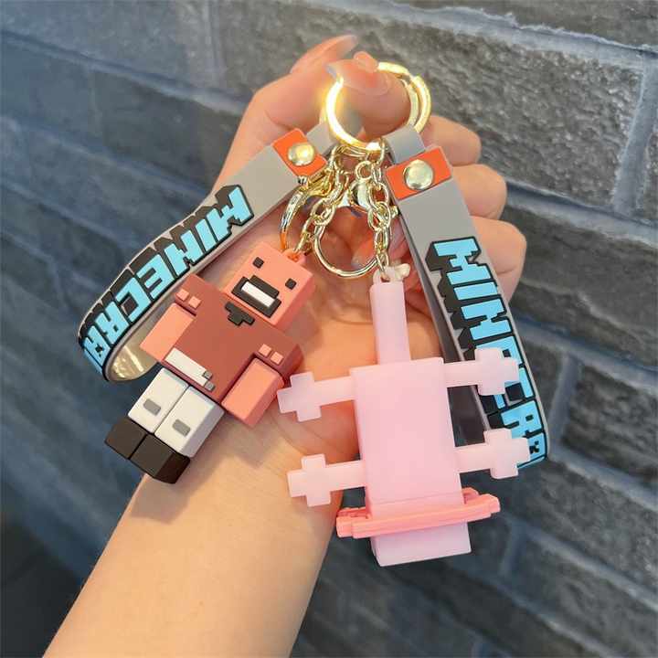 Game 3D Silicon Keychain With Bagcharm and Strap (Select From Drop Down Menu)