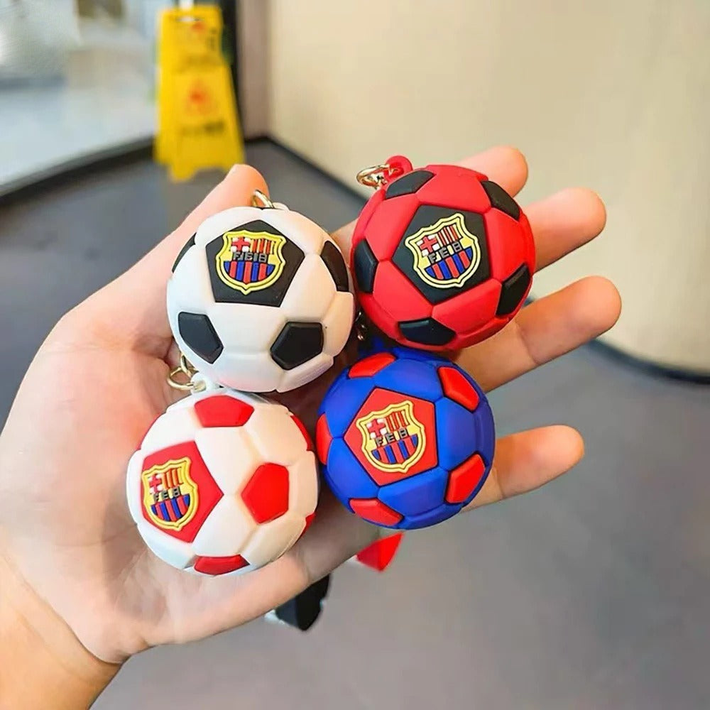 3D Silicon Football Keychains with Bagcharm and Strap (Select From Drop Down Menu)