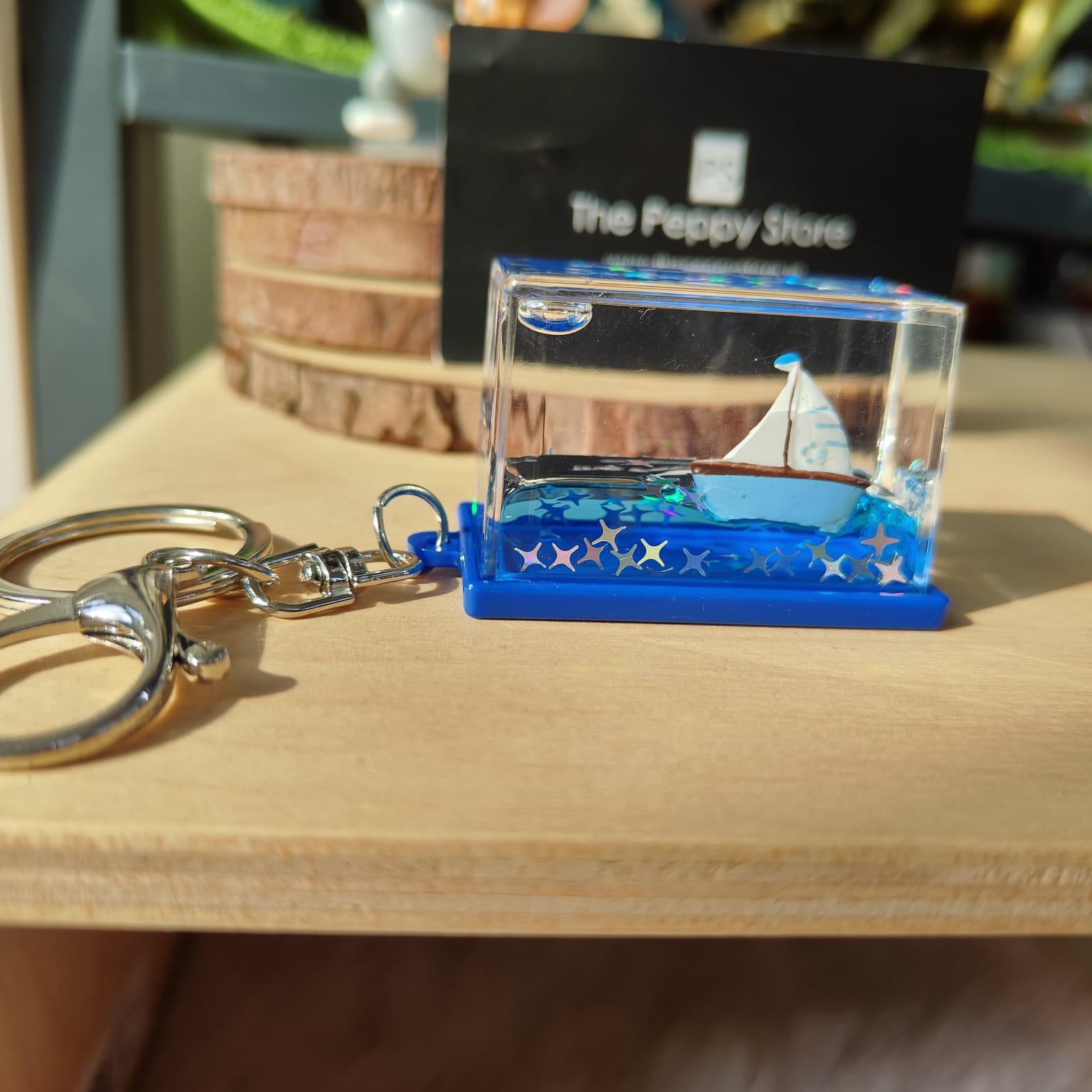 Unsinkable Ship Cruise Liquid Drift in Box Keychain With Bagcharm - Random Keychain Will Be Provided