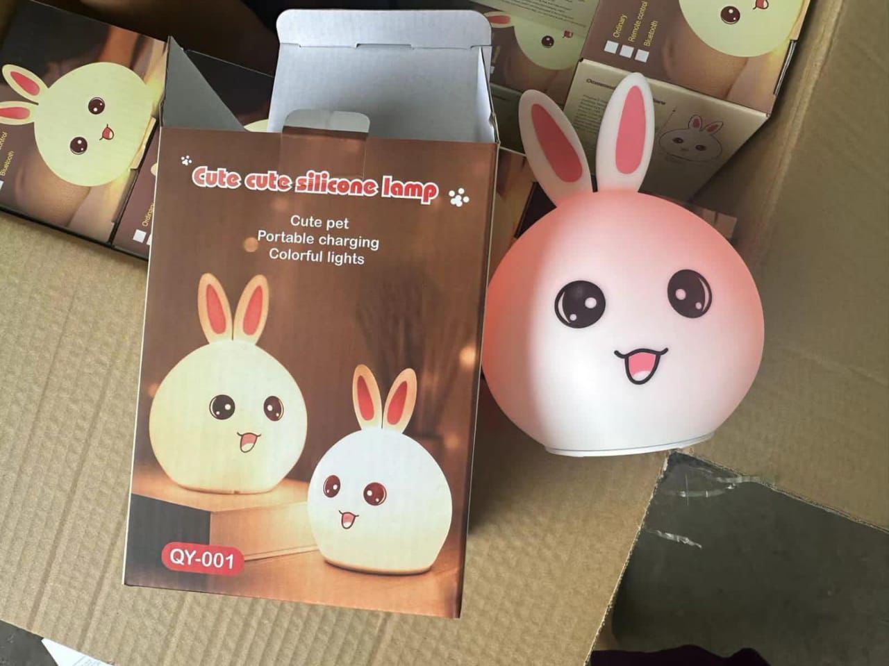 Cute Bunny 3D Silicon Touch Lamp - USB Chargeable