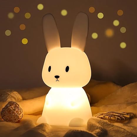 Cute Bunny 3D Silicon Touch Lamp - USB Chargeable