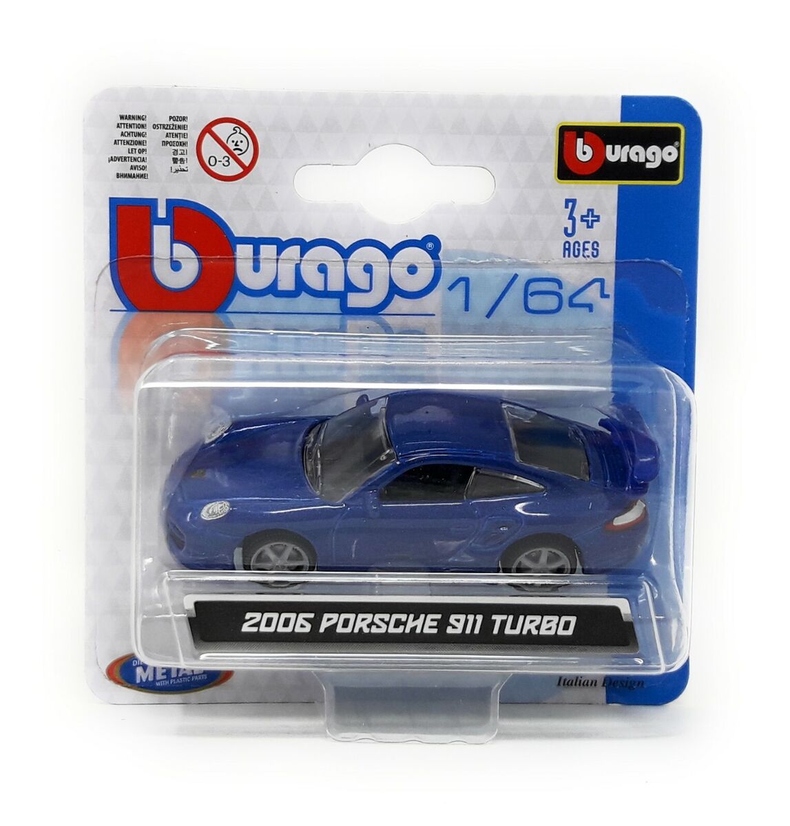 Official Bburago 2006 Porsche 911 Turbo - 1 : 64 Diecast Scale Model