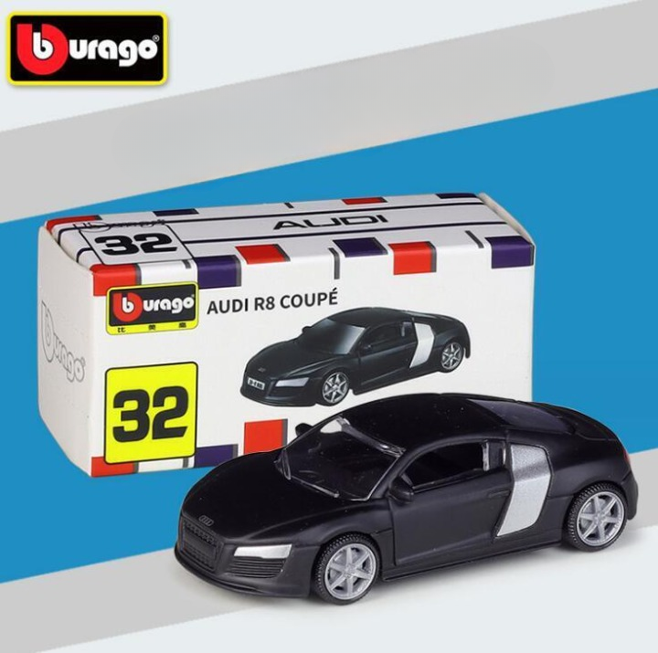 Official Bburago 32 Audi R8 Coupe - 1 : 64 Diecast Scale Model