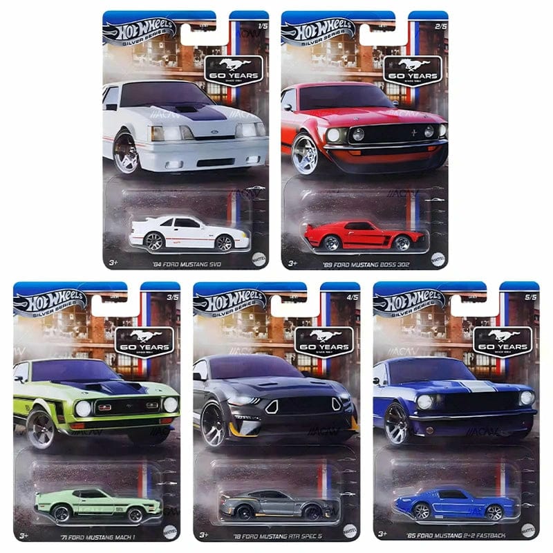 1:64 Hot Wheels Celebrations 2025 - 60 Years of Mustang Premium - Pop Culture ( Set Of 5 )