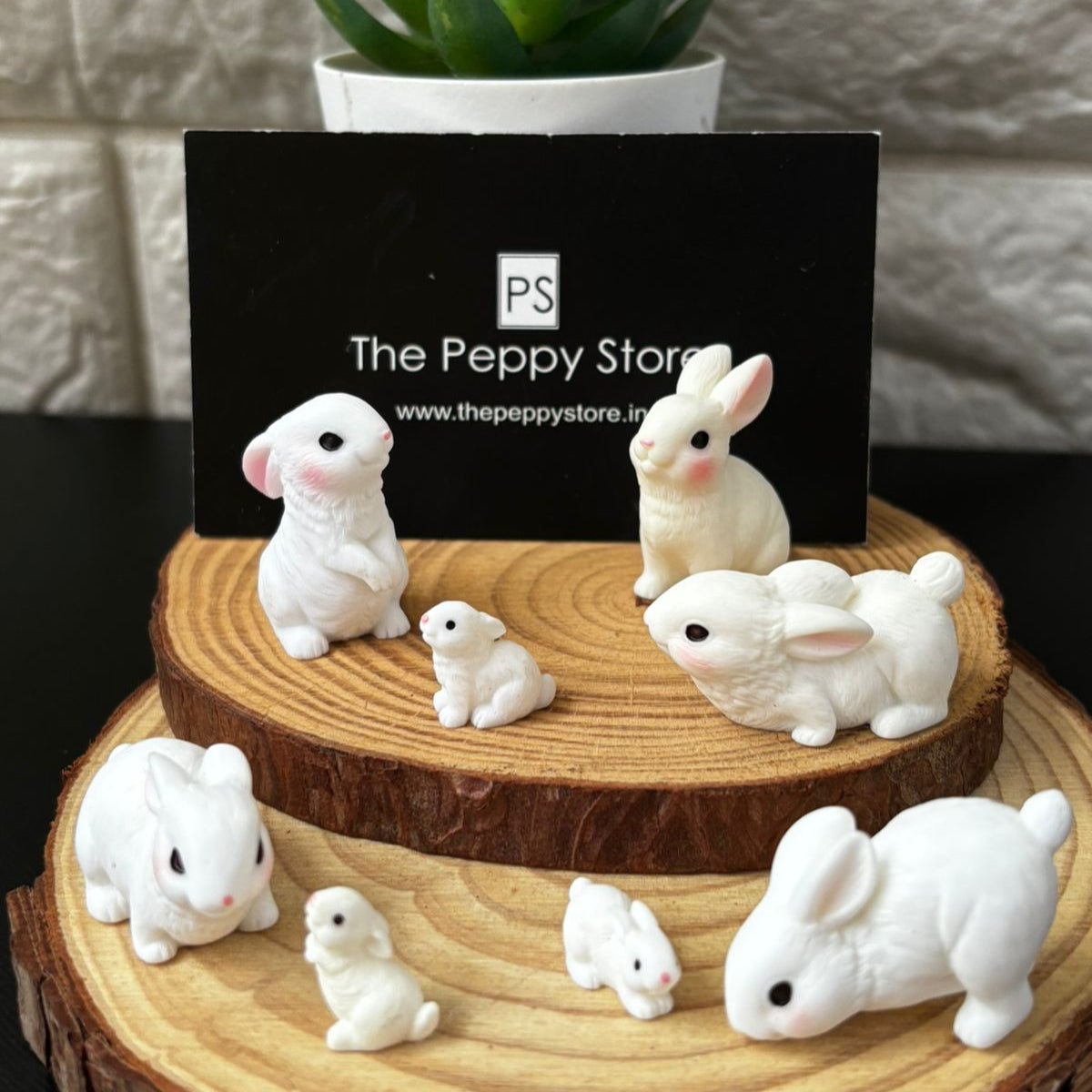 Cute Bunny Figures Set of 8