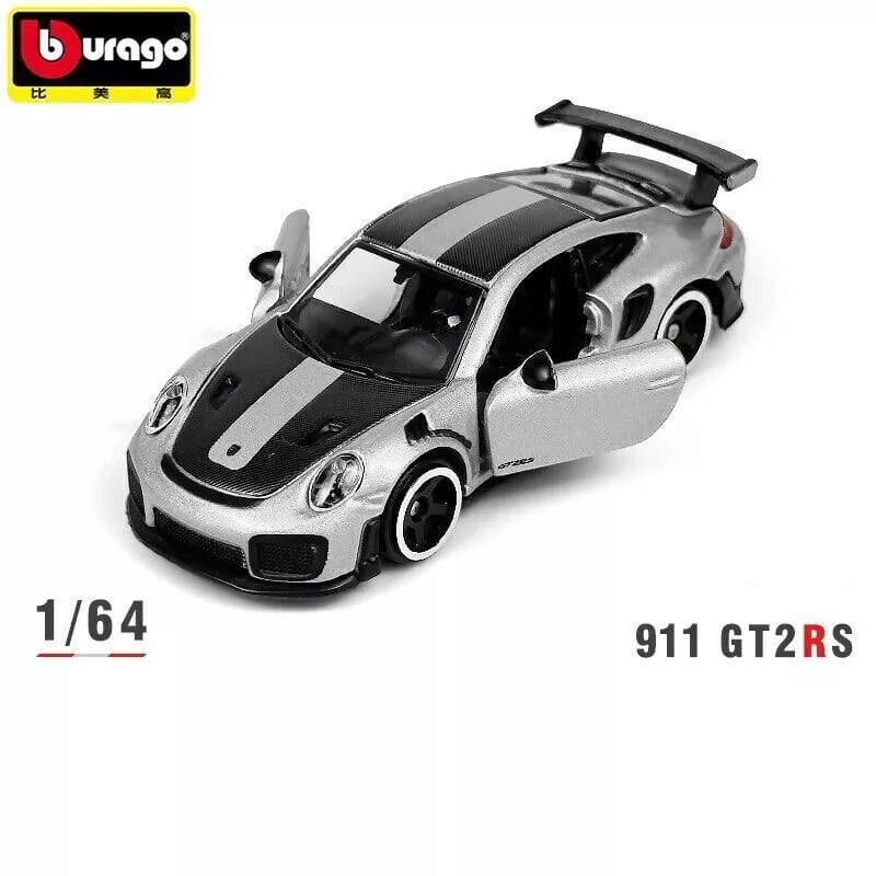 Official Bburago Porsche 911 GT2 RS Grey - 1 : 64 Diecast Scale Model