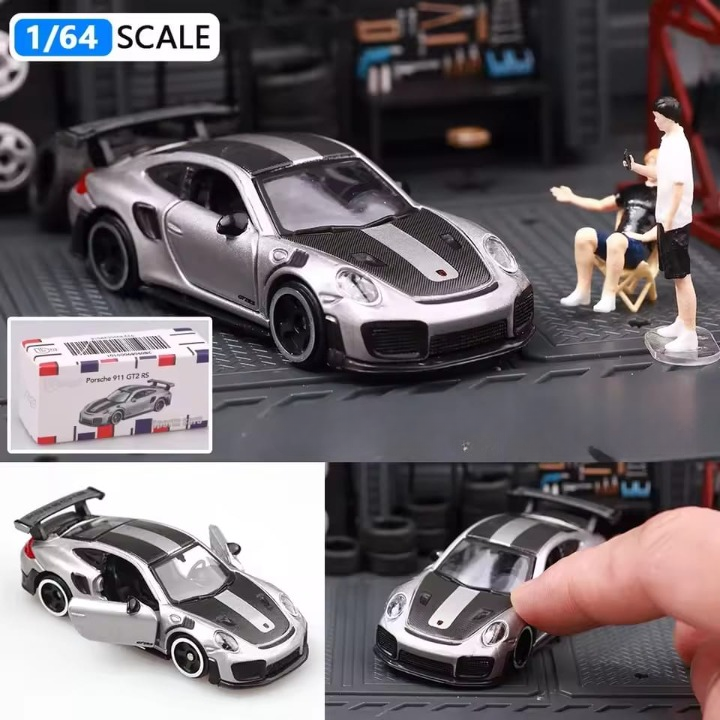 Official Bburago Porsche 911 GT2 RS Grey - 1 : 64 Diecast Scale Model