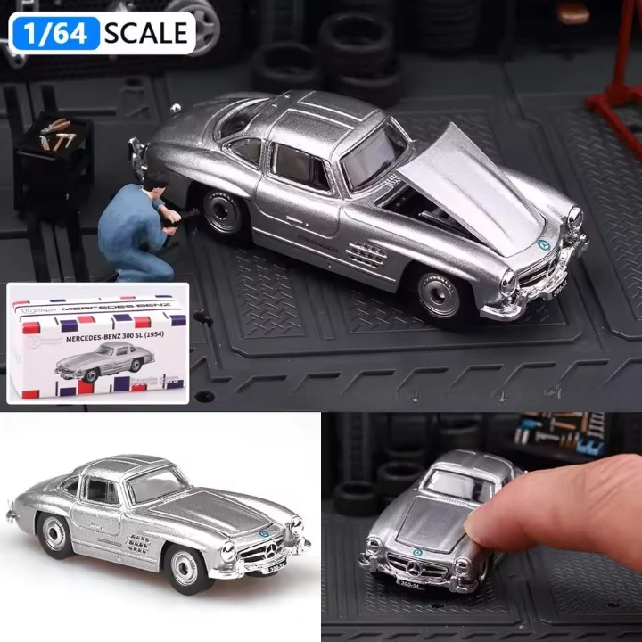 BUB 1/87 - 06704 Mercedes 300SL Gris Métallisé - Petite Voiture De Collection