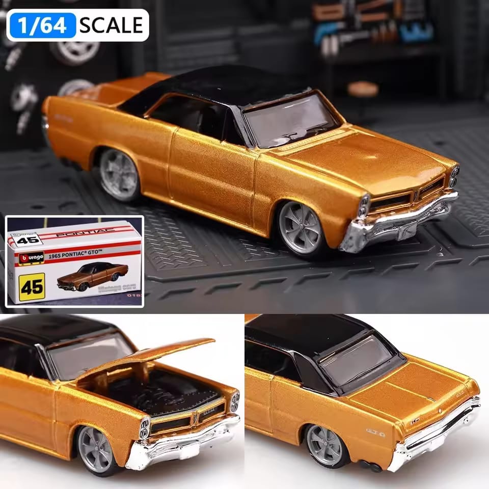 Official Bburago 1965 Pontiac GTO - 1 : 64 Diecast Scale Model