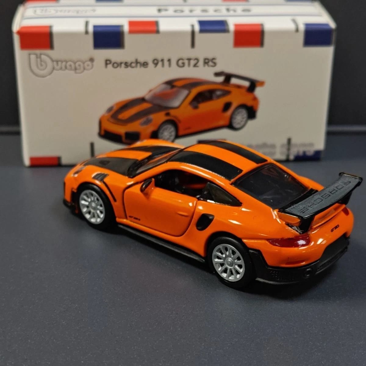 Official Bburago Porsche 911 GT2 RS Orange - 1 : 64 Diecast Scale Model