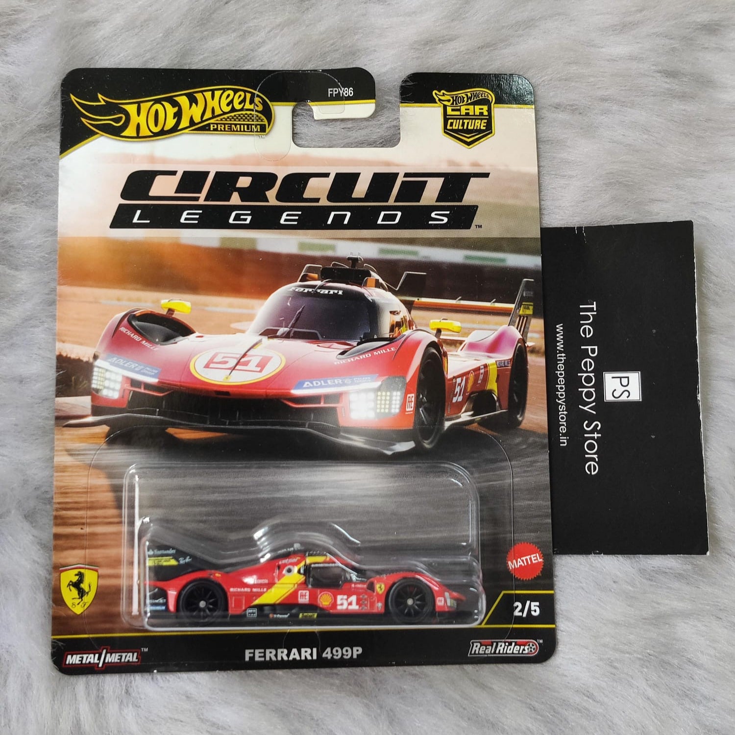 Hot Wheels Scale 1:64 Imported USA Card - Circuit Legends Premium Car Culture Diecast Model Cars - Ferrari 499P