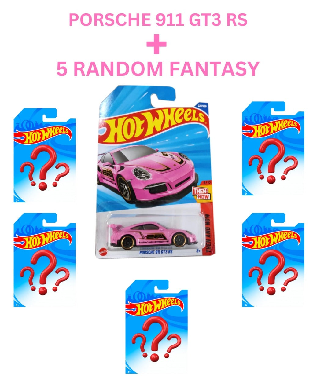 Hot Wheels Porsche 911 GT3 RS Plus 5 Random Fantasy Cars Combo