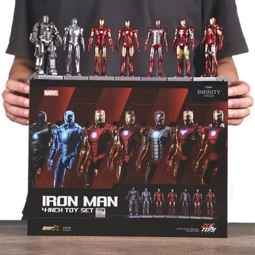 Marvel Studios : The Infinity Saga 4 Inch Scale Iron Man Collection Figures Set of 7 by ZD Toys