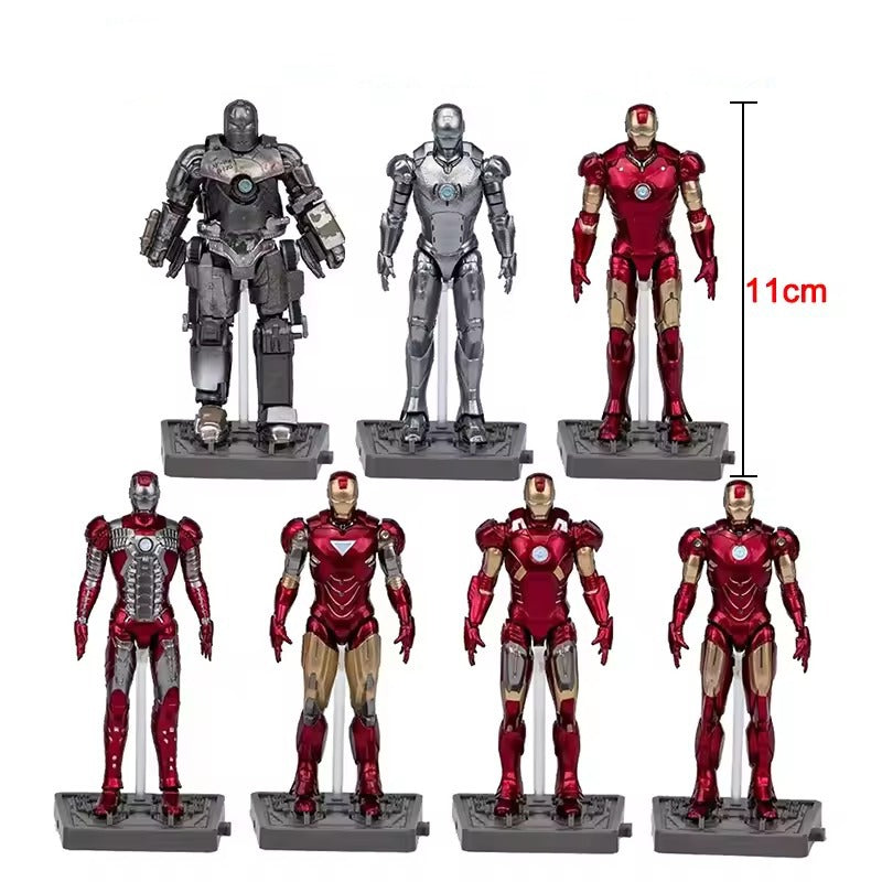 Marvel Studios : The Infinity Saga 4 Inch Scale Iron Man Collection Figures Set of 7 by ZD Toys