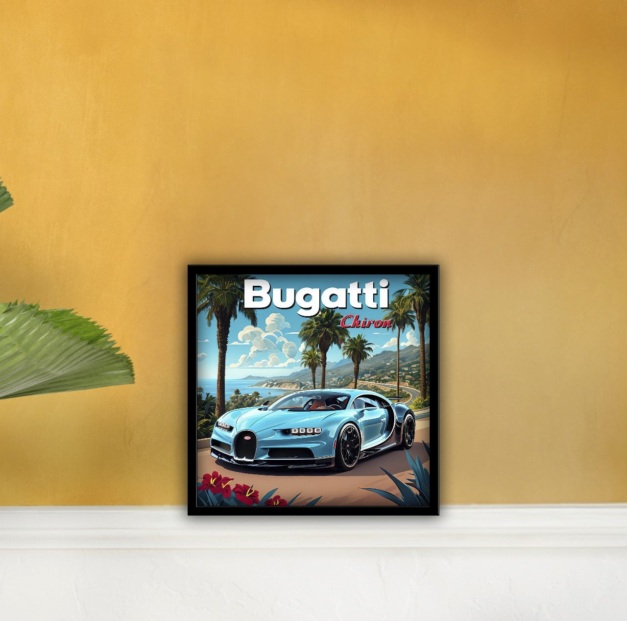 Bugatti Chiron Car Posters With Frame - 5*5 Inches