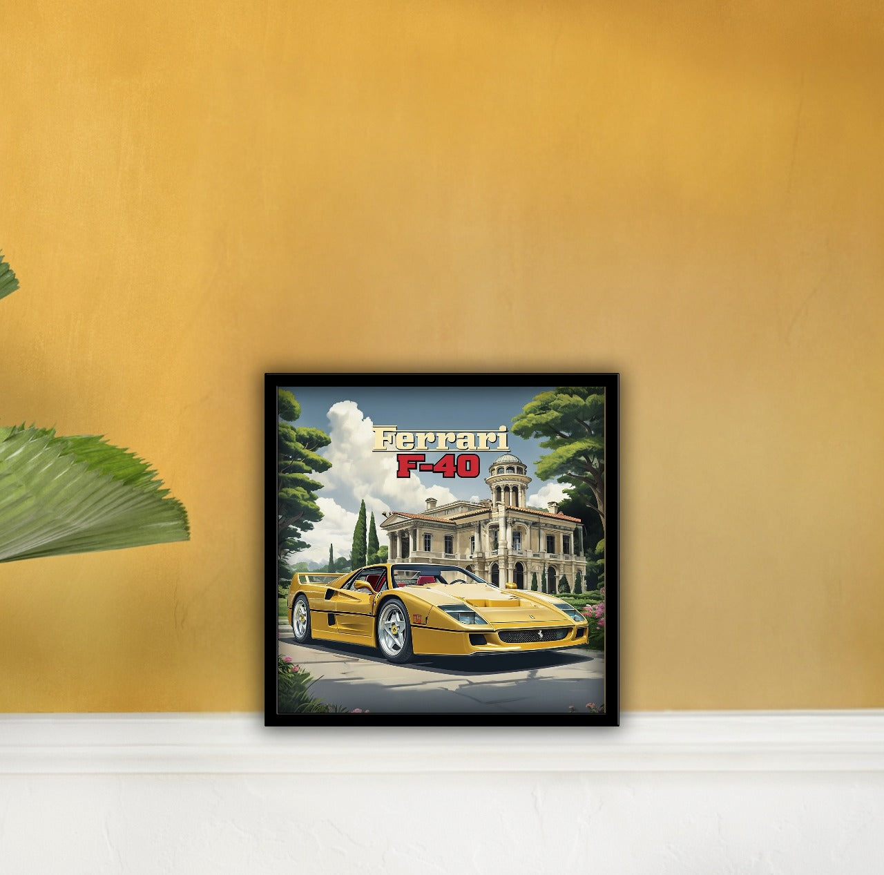 Ferrari F-40 Car Posters With Frame - 5*5 Inches