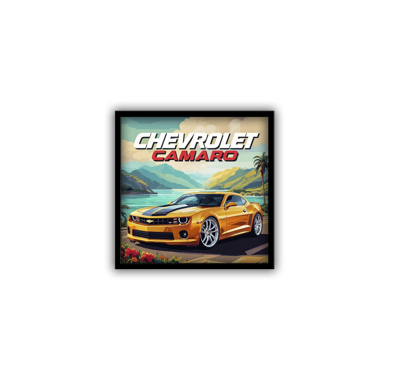 Chevrolet Camaro Car Posters With Frame - 5*5 Inches