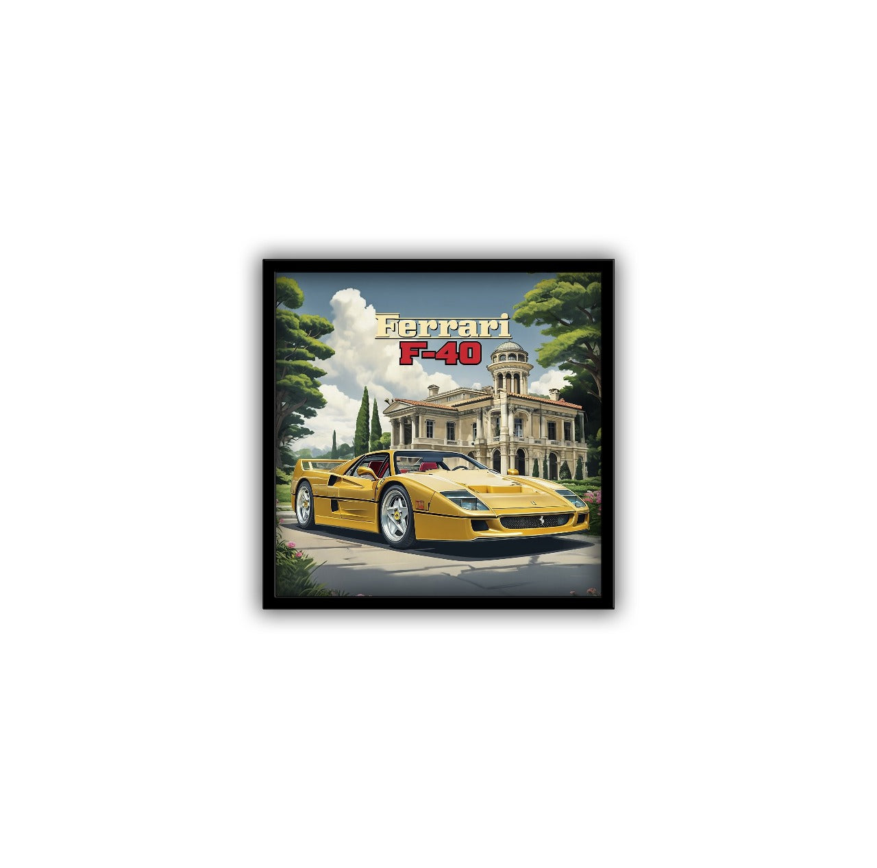 Ferrari F-40 Car Posters With Frame - 5*5 Inches
