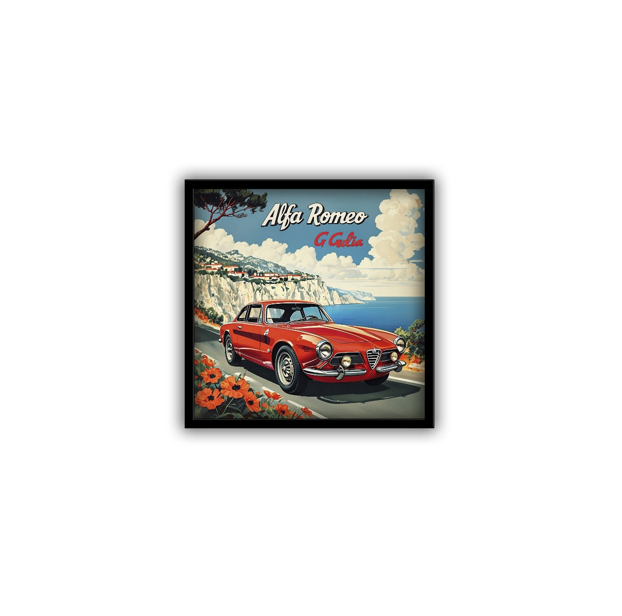 Alfa Romeo G Giulia Car Posters With Frame - 5*5 Inches