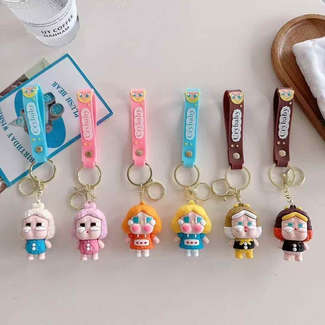 Crying Baby 3D Silicon Keychain With Bagcharm and Strap (Select From Drop Down Menu)