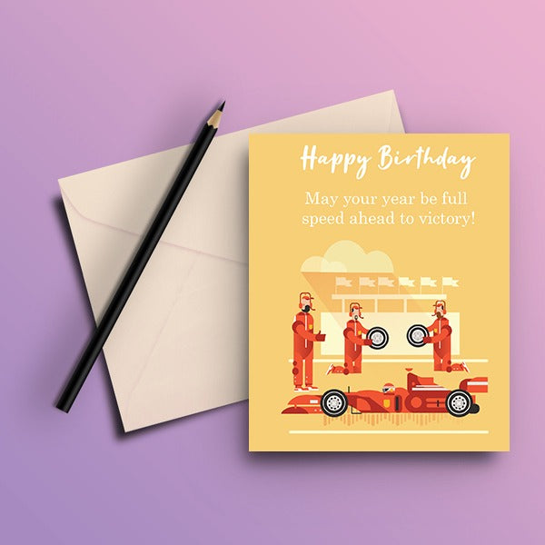 F1 Birthday Greeting Card