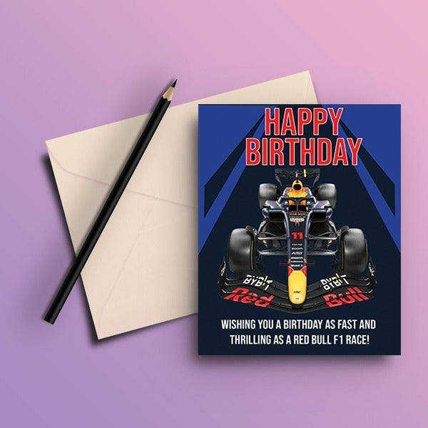 F1 Red Bull Birthday Greeting Card